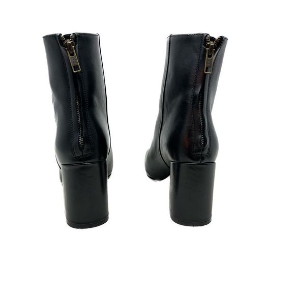 J Crew Black Leather Square Toe Boots Sz 6.5 - Picture 4 of 8